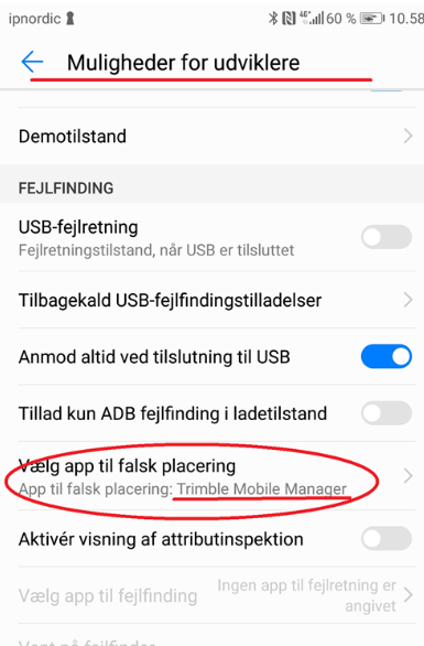 Trimble Catalyst Udviklerindstillinger